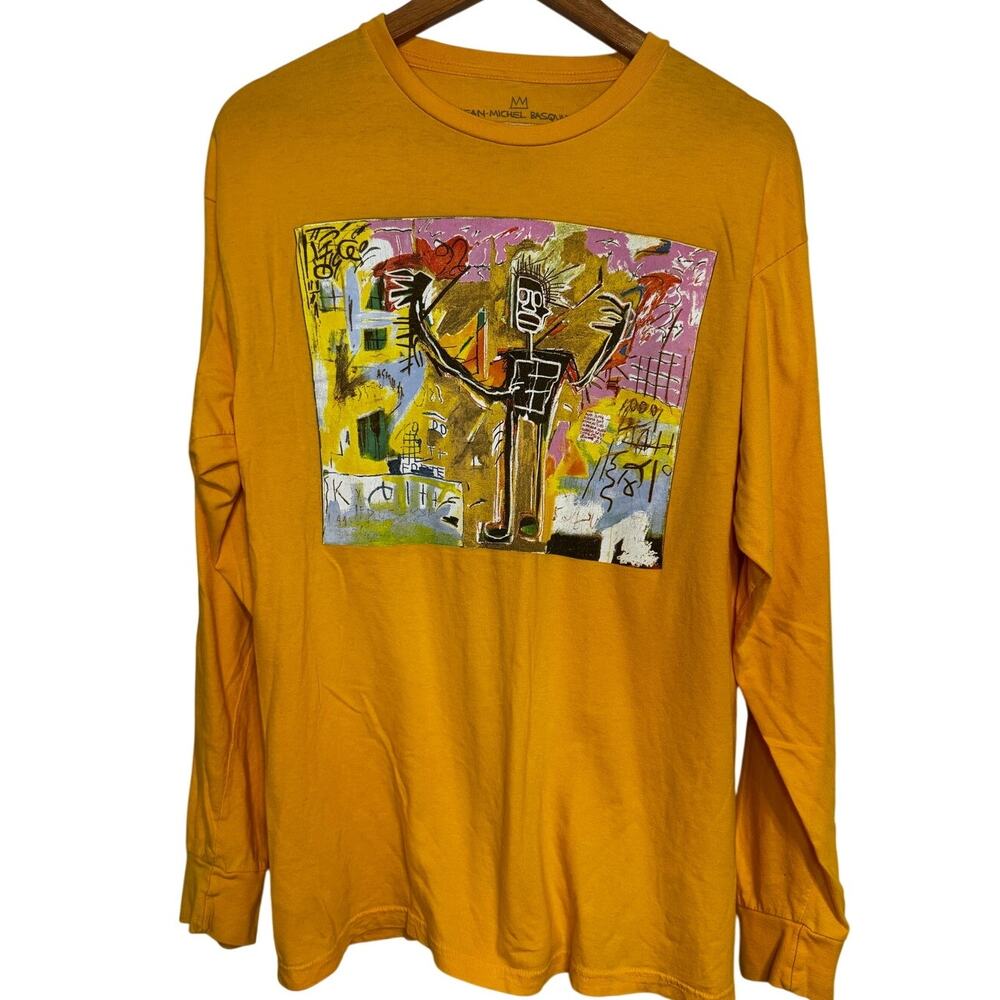 Forever 21 X Jean-Michel Basquiat Long-Sleeve T-Shirt Yellow S/M - Picture 2 of 8